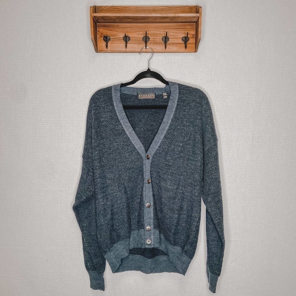Brandini | Navy Cardigan Sweater Wool Blend‎ large